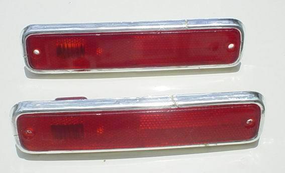 1973 - up amc side marker lights red chrome bezel new 4r auction