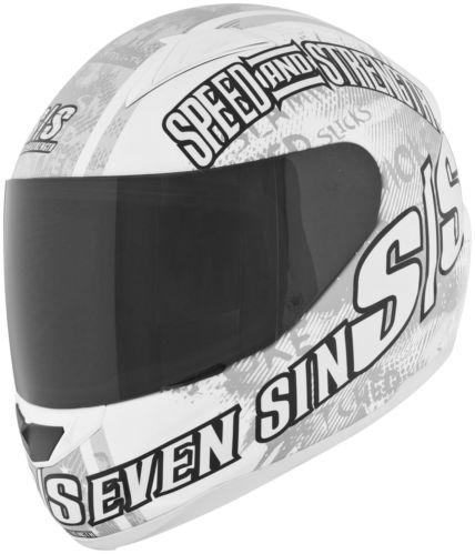 Speed and strength ss1500 motorcycle helmet seven sins white size x-small