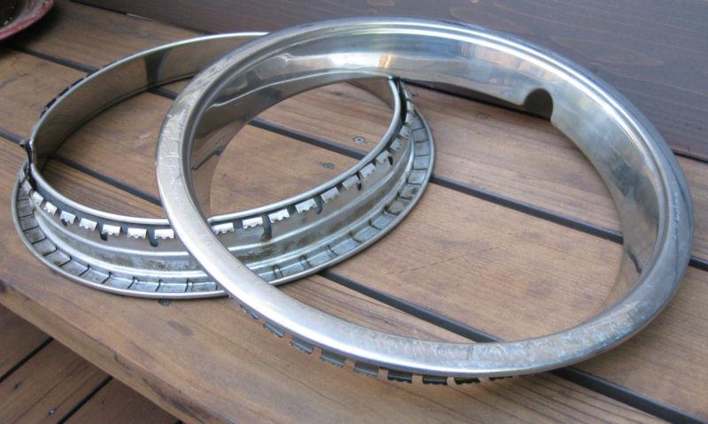 1956 1957 lincoln mark ii chrome beauty ring pair hub cap tire rimcover original