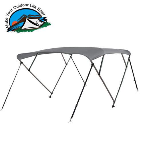 New 4 bow bimini boat cover top 79''-84'' wide gray cover 8 ft include hardwares