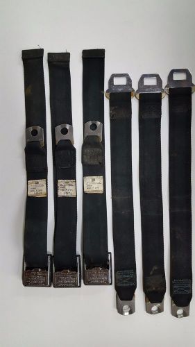 Vintage 1969 gm robbins jr 6704 chevy pontiac olds  black  rear belts (set of 3)