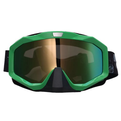Green sport goggles motorcycle motocross bike mtb off road riding colorful lens