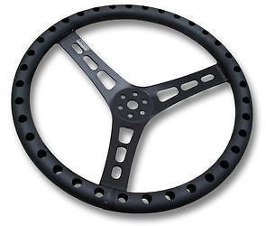 Joes racing 13515-b 15&#034; dished black drilled steering wheel imca circle track