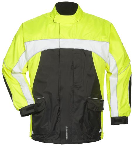 Tourmaster black/hi-vis/white mens 2xl elite 3.0 motorcycle rain jacket xxl