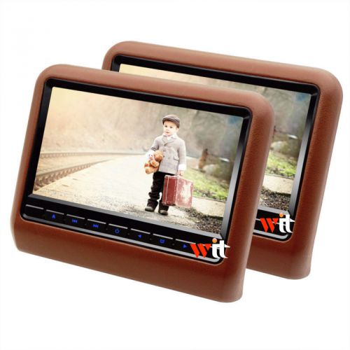 2x9&#034;hd headrest lcd car monitor dvd player built-in speaker support usb sd game