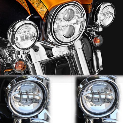 2x 4.5&#034; led daymaker auxiliary passing spot fog lights lamp for harley touring