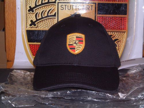 Porsche design driver&#039;s selection black crested baseball style hat nib! oem hat!