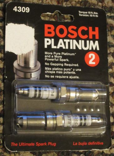 Bosch platinum +2 # 4309 spark plugs 2 pack 2 times service life new!