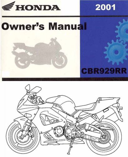 2001 honda cbr929rr fireblade motorcycle owners manual -cbr929 rr-cbr 929 rr
