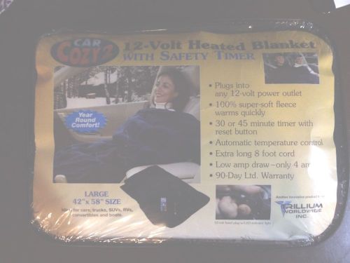 Cozy car 2 heated blanket with safety timer cars trucks boats camper 42&#034; x 58&#034;