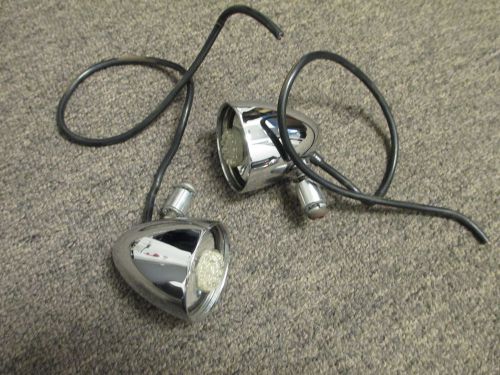 Motorcycle rear turn / brake signals - chrome - fits harley choppers - led blubs