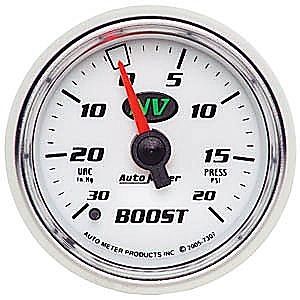 Auto meter 7307 nv series gauge 2-1/16&#034; boost/vacuum (30&#034; hg/20 psi) mechanical