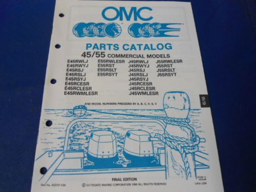 1990 omc evinrude/johnson parts catalog, 45/55 commercial models