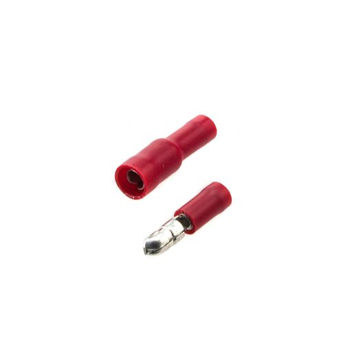 Lugs 100 circular connectors + 100 circular receptacles 0,5-1mm² red industrial