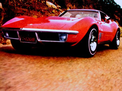 1970 chevy corvette original ad-poster/print-350/454/v8 engine block/l88/lt1/zr1