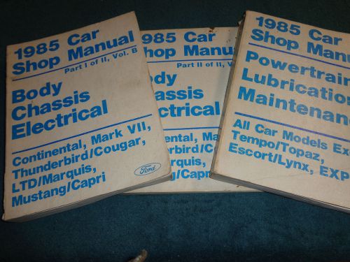 1985 ford / lincoln / mercury shop manual set / 3 piece service book set