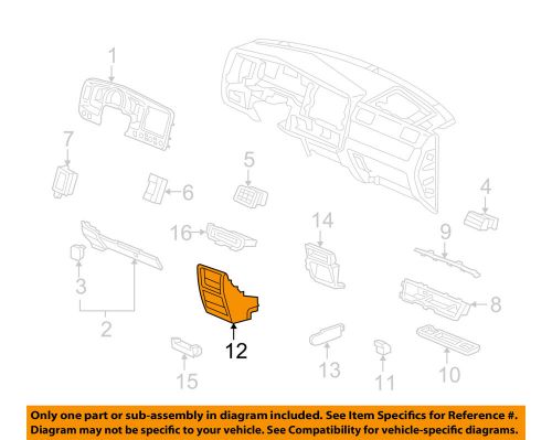 Honda oem 09-14 ridgeline instrument panel-lower dash panel 77314sjca01zd