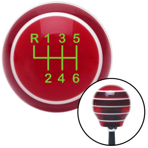 Green shift pattern 20n red stripe shift knob with m16 x 1.5 insertaftermarket