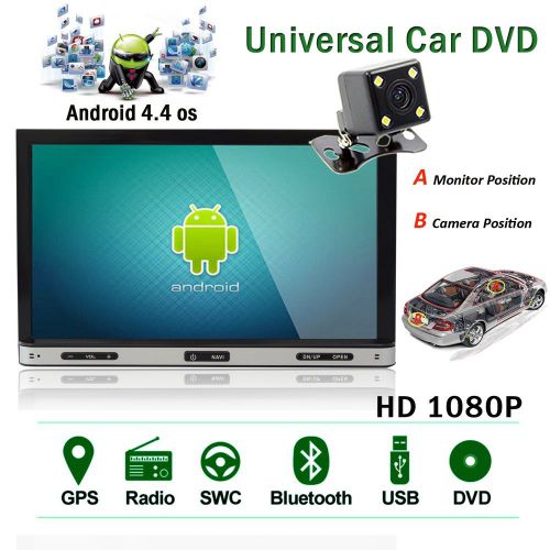 Android 4.4 7&#034; 2din indash car dvd radio stereo player wifi 3g gps+tablet+camera