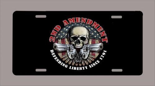 &#034;2nd amendment-defending liberty since 1791&#034; metal license plate- free shipping