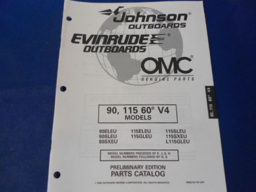 1996 johnson evinrude parts catalog, 90, 115 60 v4 models