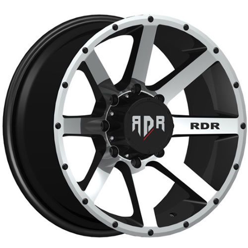 18x9 machined black krawler rd08 6x5.5 -12 rims ct404 33x12.5x18 tires