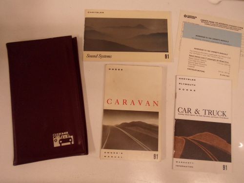 1991 dodge caravan owner&#039;s manual set with leatherette case