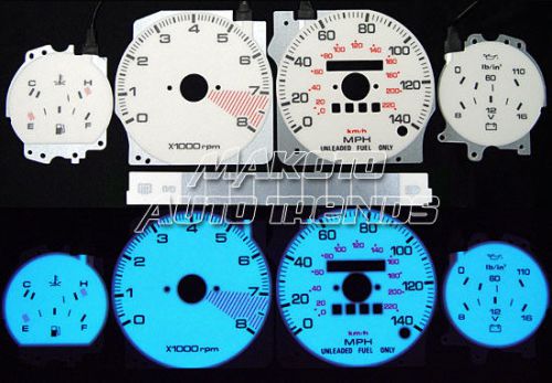 140mph 6 color glow gauge white face indiglo new for 1984 1985 mazda rx-7
