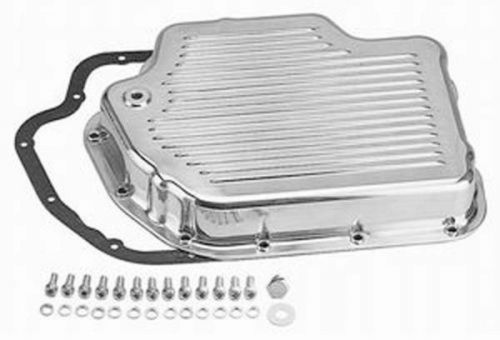 Stock depth finned transmission pan gm turbo 400 polished aluminum r8492