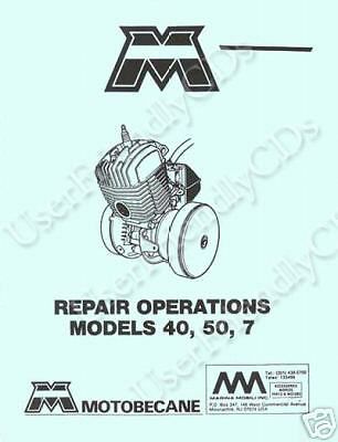 Motobecane 40 50 50v 7 service repair manual owner operator -5- manuals