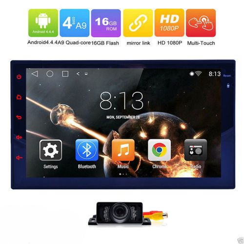Quad-core 2din android 4.4.4 car stereo gps navi radio player wifi 3g bt+camera