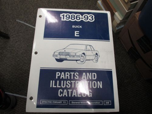 1986-1993 buick e body parts and illustration catalog