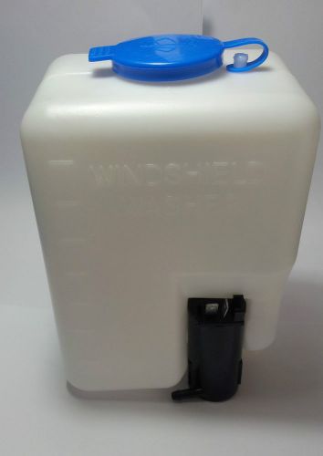 Universal international windshield washer fluid reservoir tank bottle with pump