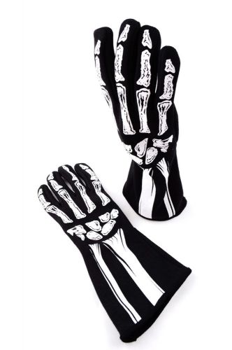 Rjs racing sfi 3.3/5 new skeleton racing gloves black / white size lg 600080138