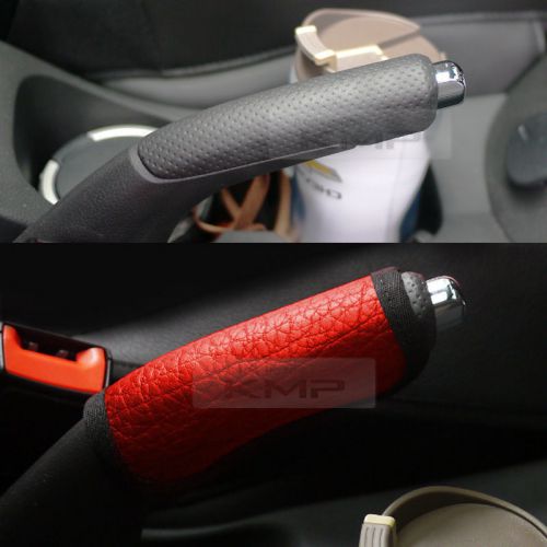 Sports parking hand brake boot leather cover red for hyundai 2016 tucson