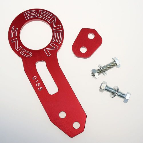 Universal cnc aluminum rear tow towing trailer hook kit racing sport car suv red