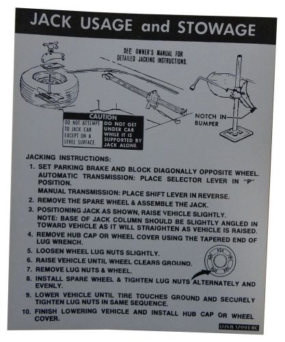 1973 lincoln jack instructions decal