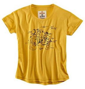 Bmw genuine motorcycle riding vintage women&#039;s t-shirt xl dark yellow melange