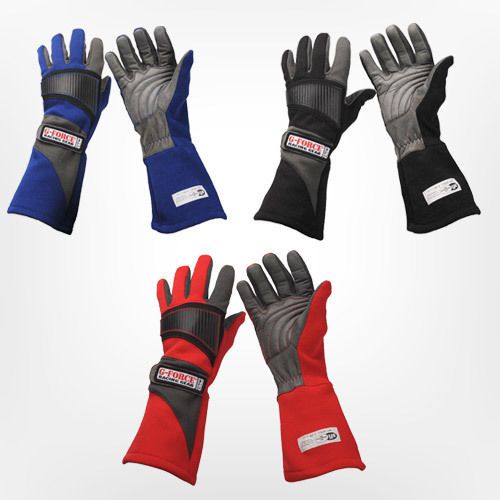 G-force racing 4105 - gf pro series gloves - red, blue &amp; black  sfi 3.3/5 rated