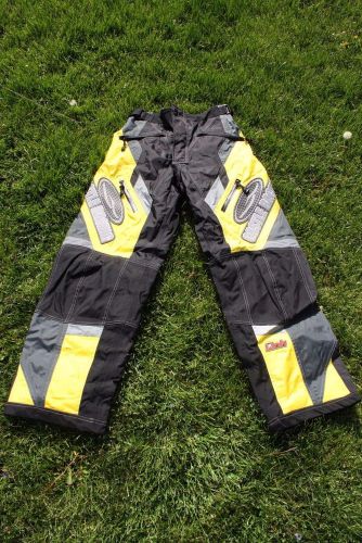 Castle x snowmobile racewear racing pants mens size l black yellow gray
