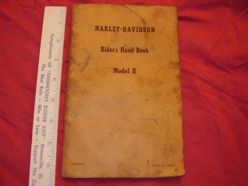 Vintage harley davidson riders hand book for model k motorcycle