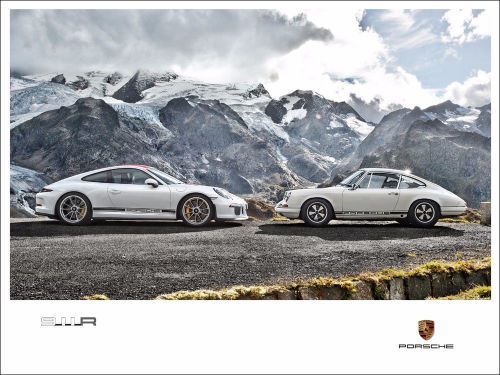 2016 porsche 911 r 991 r and classic 911 r poster print (80cm x 60cm) new