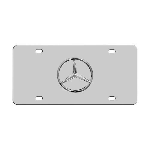 Mercedes benz 3d logo on stainless steel license plate
