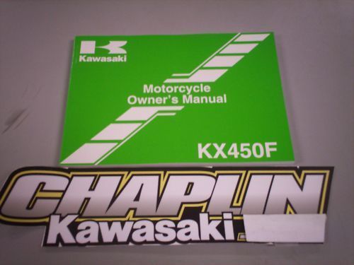 New kawasaki owners operators manual kx450f kxf 2009 09