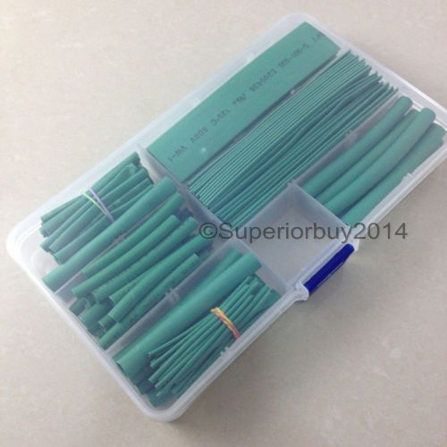 125pc green Ø0.8-14mm heat shrink wire wrap tubing kit electrical cable sleeve