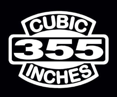 2 v8 355 cubic inches engine decal set 355 ci bored .030 5.7  emblem stickers
