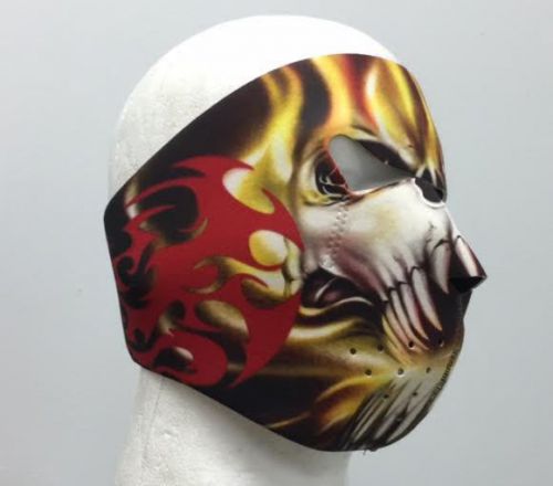 Tribal flame teeth neoprene ski mask full motorcycle biker face mask reversible