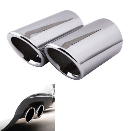 2x rear stainless exhaust tail pipe tip muffler end trim for a3 8p 09 10 11 2012
