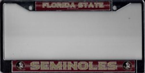 Florida state seminoles glitter chrome license plate frame