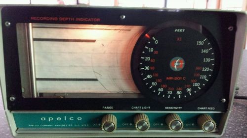 Vintage apelco marine recording depth chart recorder mr-201c with paper